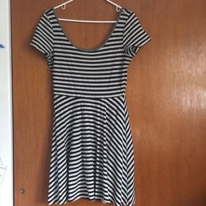 Grey and Black Striped Dress